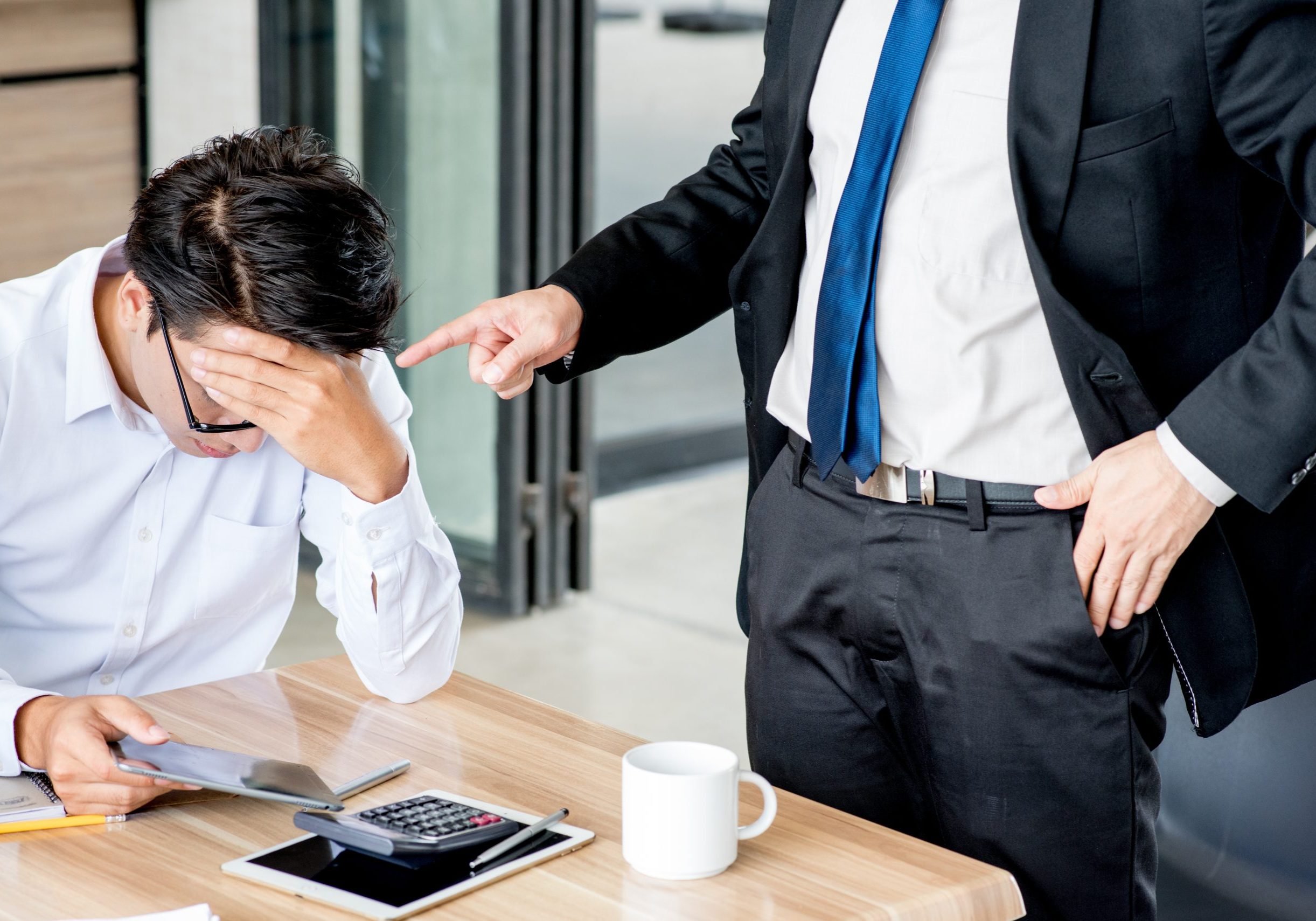 Business people show stressed of distress in meeting room